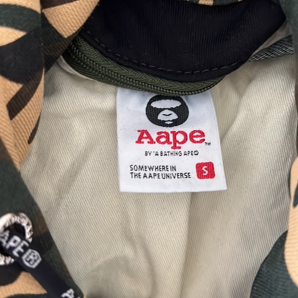Aape by bathing ape denim jacket with camo hood - Picture 2 of 7